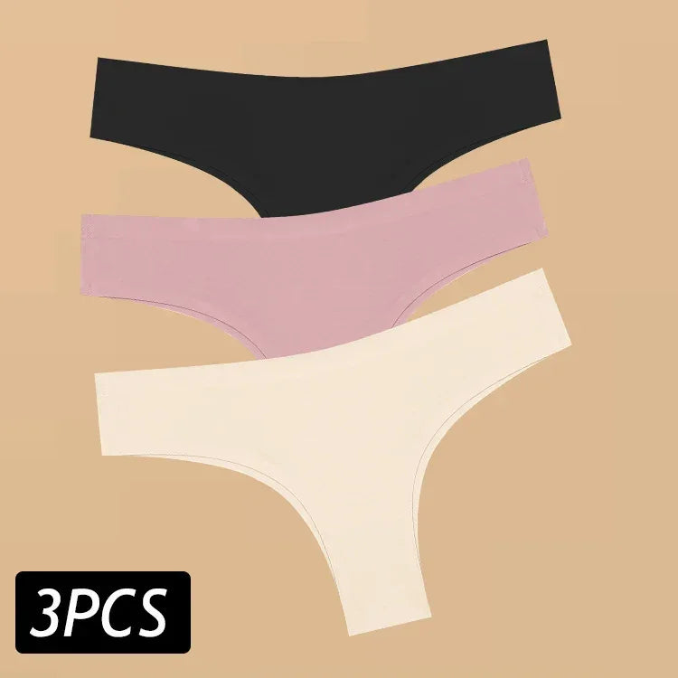 3PCS Women's Ultra-thin Seamless Panties Sexy Low Waist G-string - Empire P.E