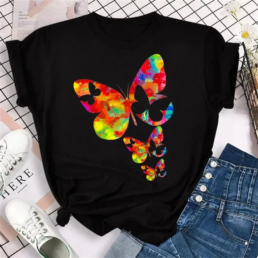 Colorful Butterfly Petal Print Short - Empire P.E