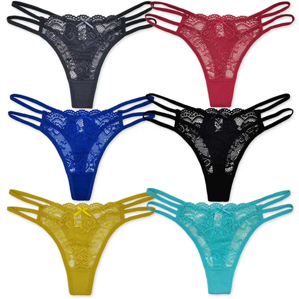 5 PCS/SET Lingerie Sexy Lace Thongs Woman Low G String - Empire P.E