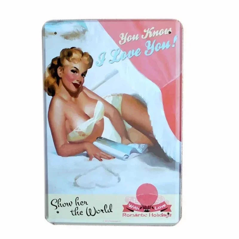 Europe Beauties Poster Metal Iron Sign Art