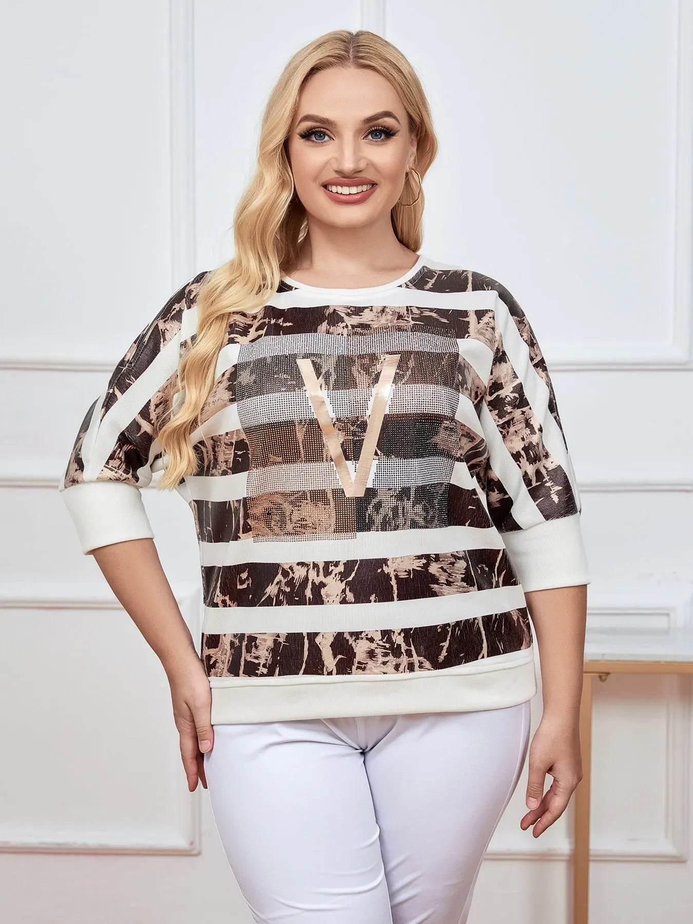 Women's Plus Size Sweater Spring Fashion Elegant Sweater Suitable for Round Women's Cotton Casual Fashion Top - Empire P.E