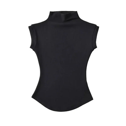 Women Summer Sexy Turtleneck Sleeveless T-Shirts - Empire P.E