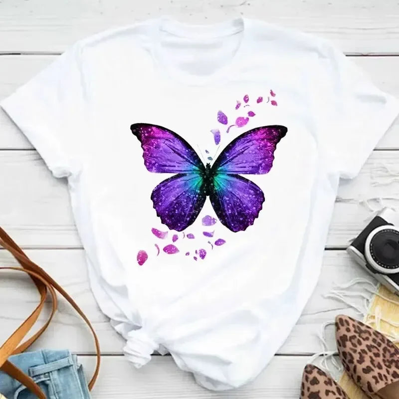 Colorful Butterfly Petal Print Short - Empire P.E