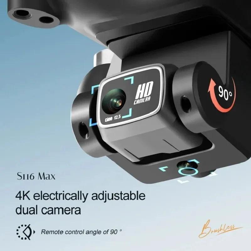 S116MAX 8K HD Drone Dual Camera 3 Batteries Optical Flow 360° Obstacle Avoidance WiFi FPV RC Quadcopter - Empire P.E