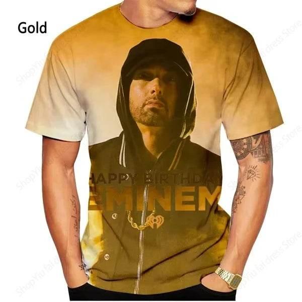 Men's Tshirt Rapper EMINEM 3d Print T-shirt Men Women Fashion T-shirts Kids Hip Hop Tops Tees Rock Rap Tshirt Summer - Empire P.E