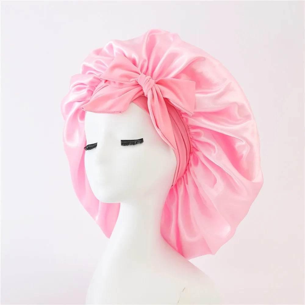 Adjustable Satin Silk Bonnet with Tie Band for Women - Empire P.E
