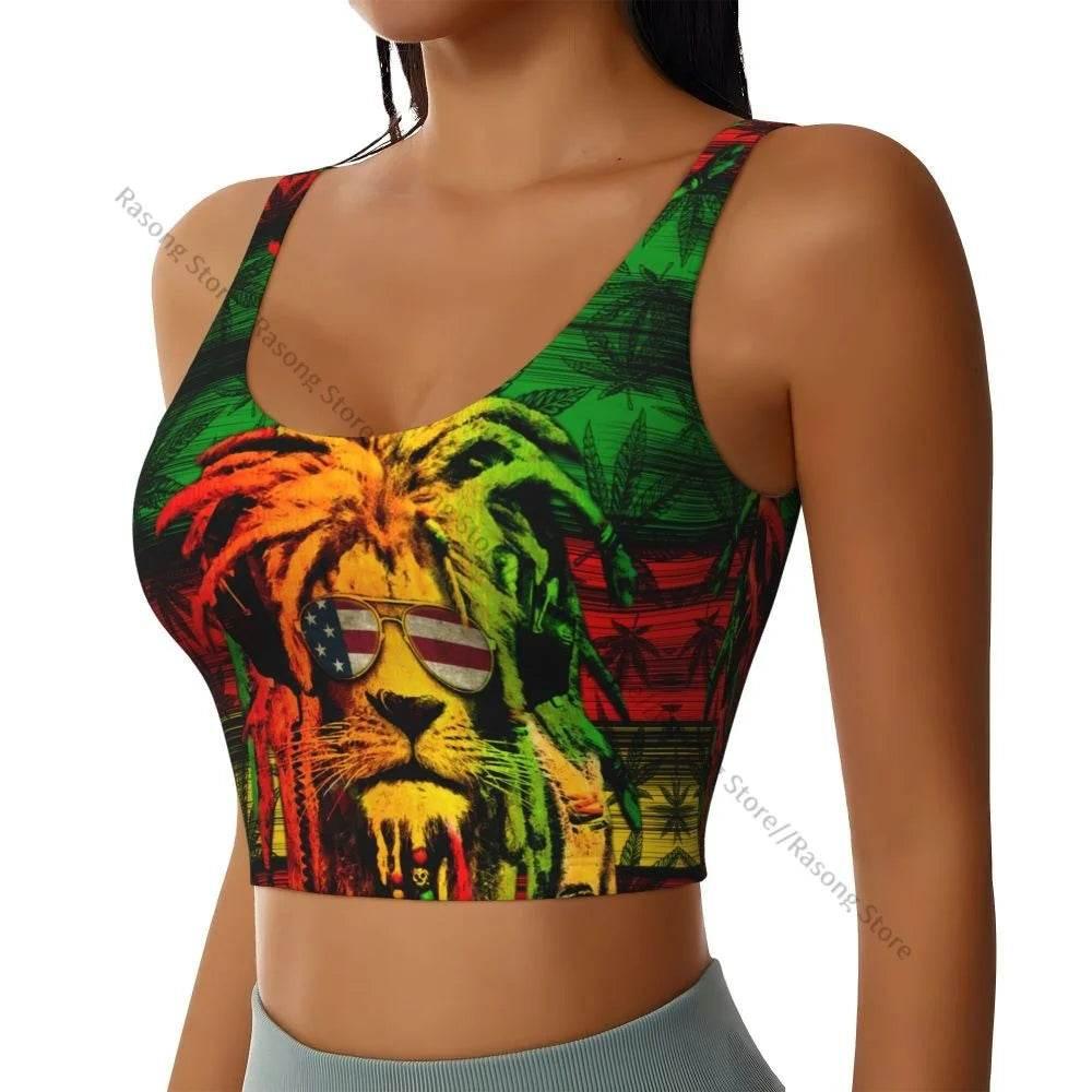 Sports Bra Women Running Yoga Clothes Vest Jamaica Kingdom Flag Gathering Fitness Vest - Empire P.E