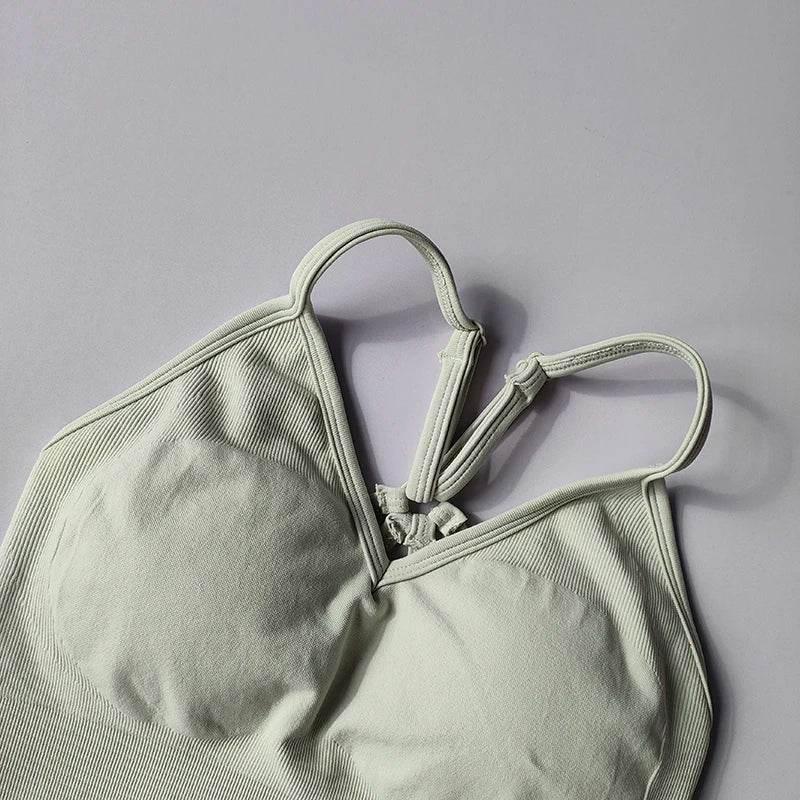 Seamless Hip Lifting Fitness Set Women's V-neck Bra Leggings Yoga Set Quick Drying Exercise Iron Massage High Fat Tight Pants - Empire P.E
