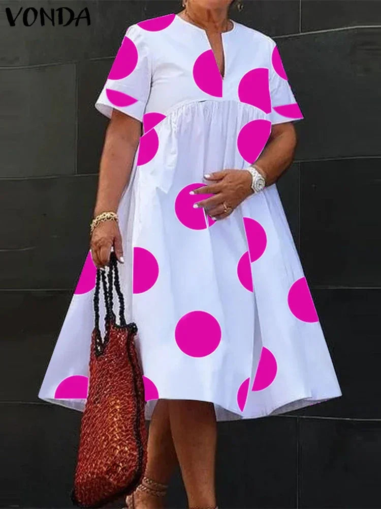 VONDA Plus Size 5XL Women Dress 2025 - Empire P.E