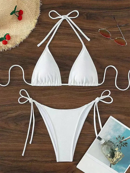 Women Thong Bikini Set Side Lace-up Sexy Swimsuit - Empire P.E