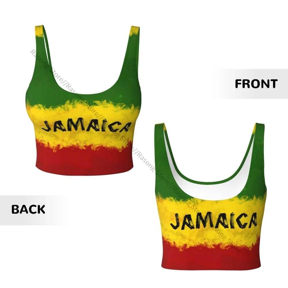 Sports Bra Women Running Yoga Clothes Vest Jamaica Kingdom Flag Gathering Fitness Vest - Empire P.E