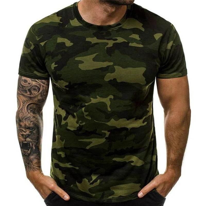 Camouflage 3D Printed Pattern T-Shirt Short Sleeve Men's Clothing For Summer T Shirts Comfortable Top Outdoor Sportwear - Empire P.E