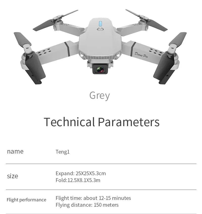 2025 New E88 Pro WIFI FPV Drone Wide Angle HD 4K 1080P Camera Height Hold RC Foldable Quadcopter Dron Helicopter Toys Gift - Empire P.E
