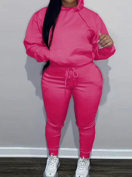 LW Plus Size women's matching tracksuit set Drawstring Tracksuit Set - Empire P.E