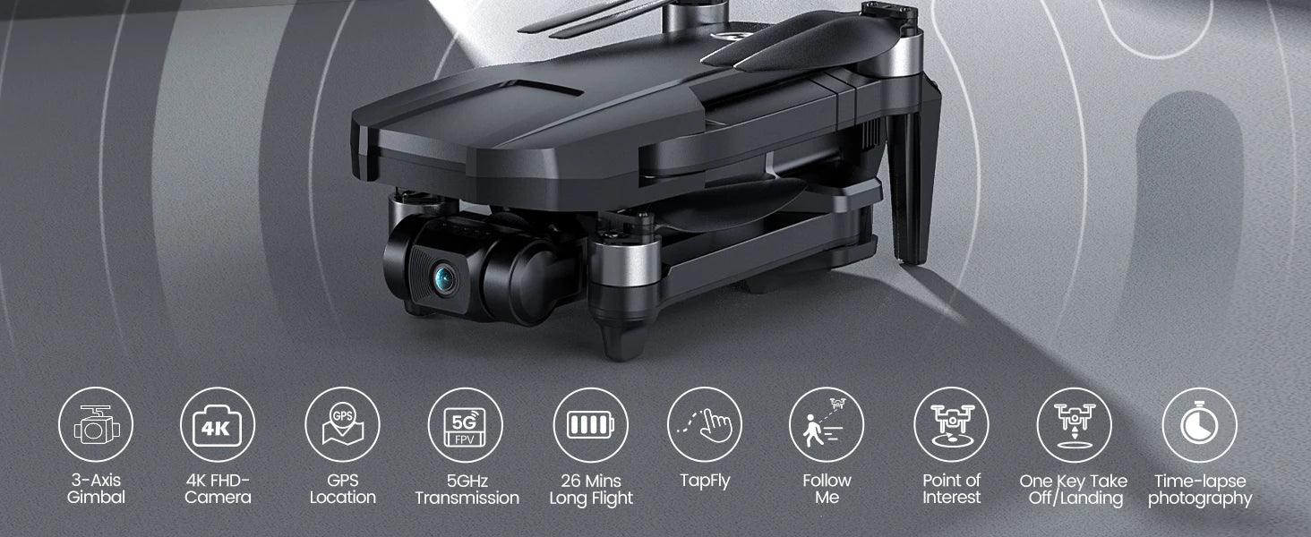 Holy Stone HS720R 3-Axis Gimbal Drone: 4K EIS, Foldable - Empire P.E