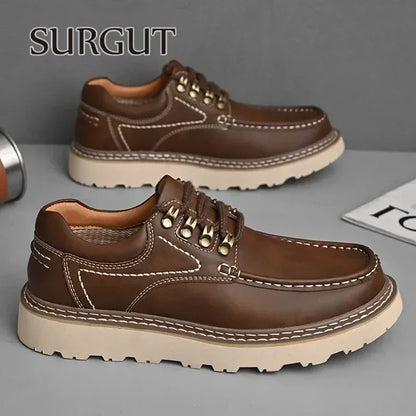 New Men Leather Casual Oxfords Shoes