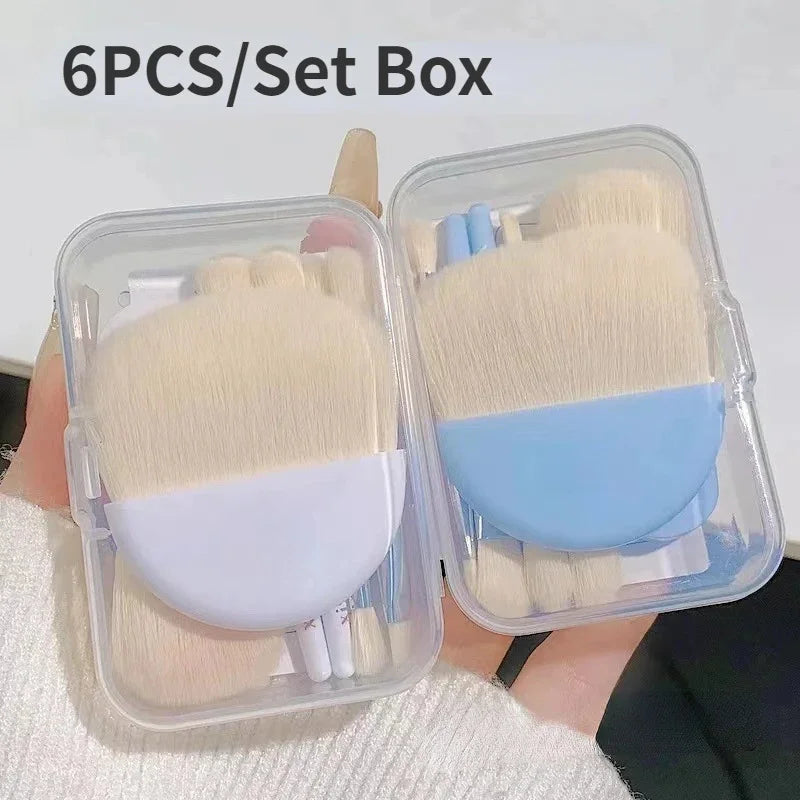 6Pcs Mini Makeup Brushes Set With Box Portable