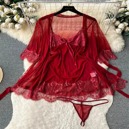 Hollow Out Cosplay Lingerie Lace Backless Jumpsuit - Empire P.E