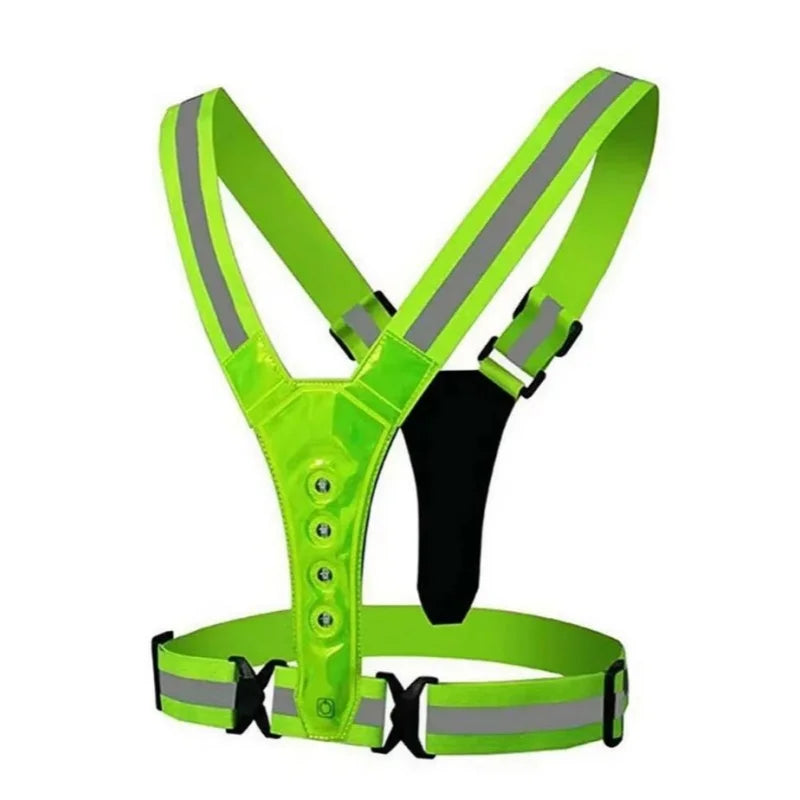 Safety Reflective LED Running Light Adjustable Cycling Vest