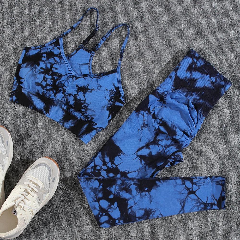 1/2/3/PCS Tie Dye  Seamless Women Pants Sets