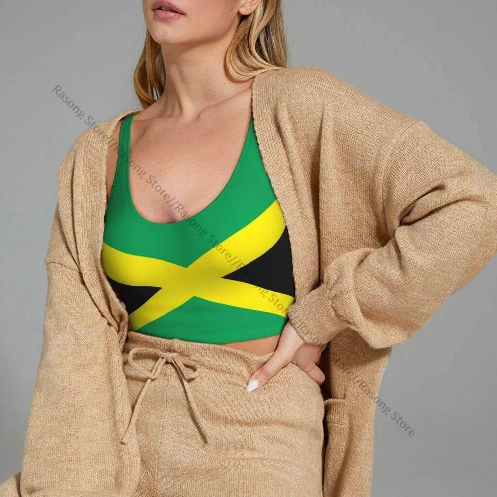 Sports Bra Women Running Yoga Clothes Vest Jamaica Kingdom Flag Gathering Fitness Vest - Empire P.E