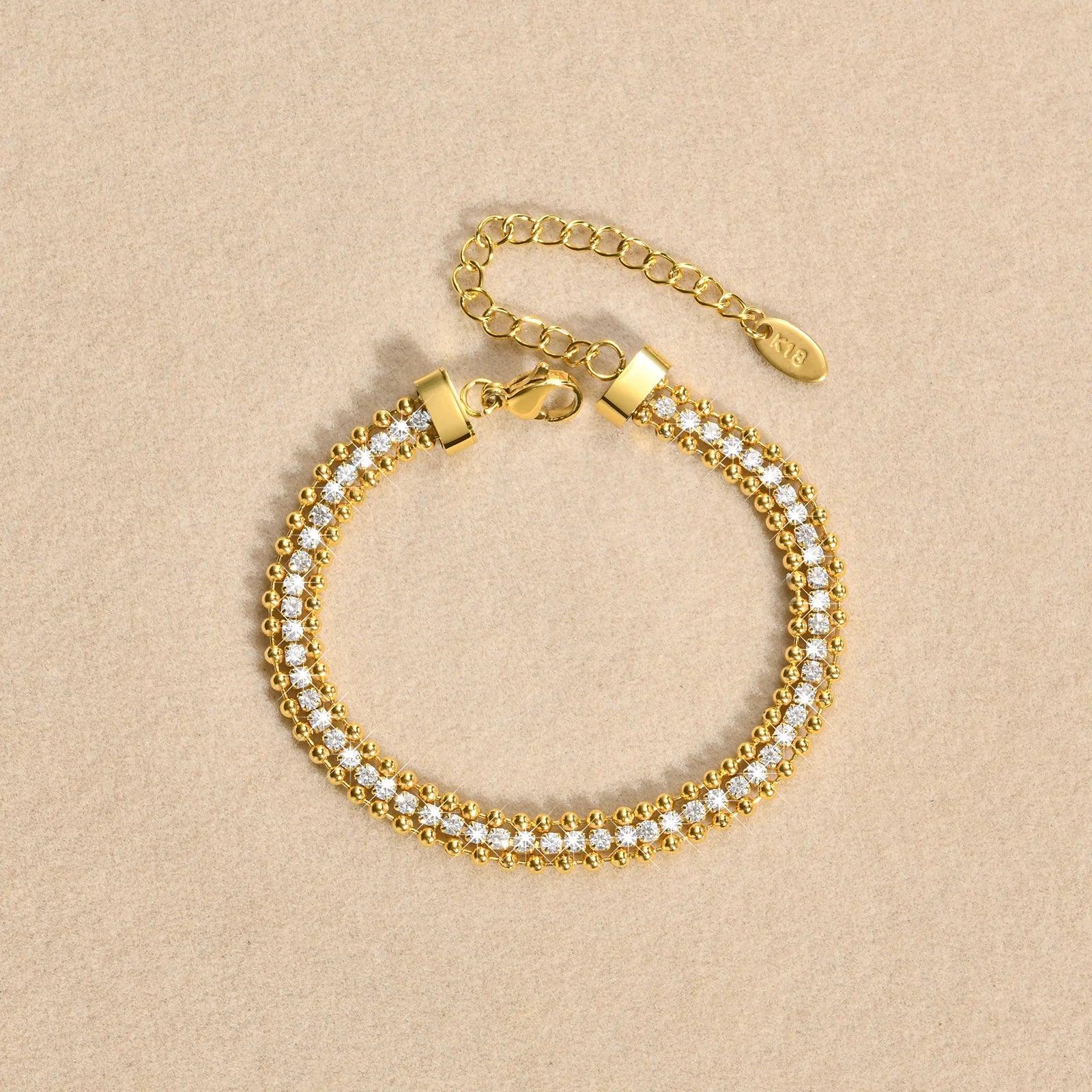 Tennis Bracelet, Stainless Steel Miami Chain With Cubic Zirconia Bangle - Empire P.E