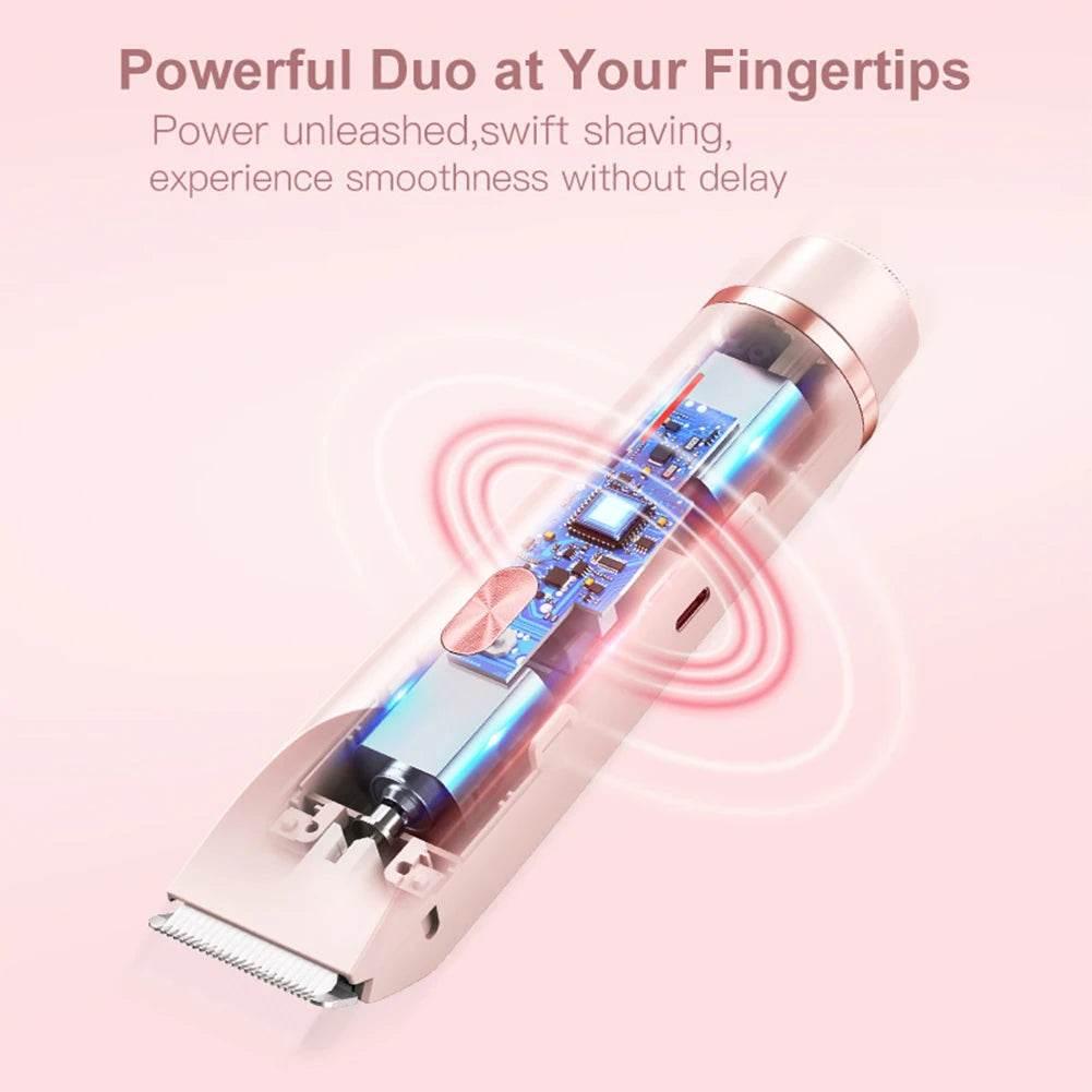 Women Electric Razors 2 in 1 Dual-Head Electric Shaver - Empire P.E