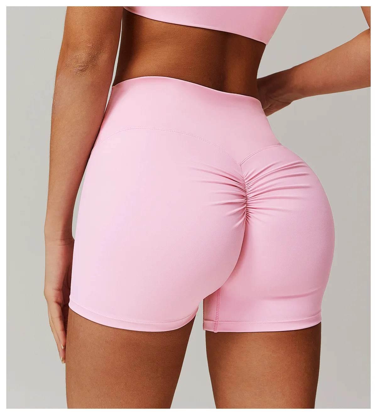 New Women Yoga Shorts High Waist Beautiful Buttocks Gym Sexy Feel V-shaped Shorts Sports Fitness Tights Push up Run Leggings - Empire P.E
