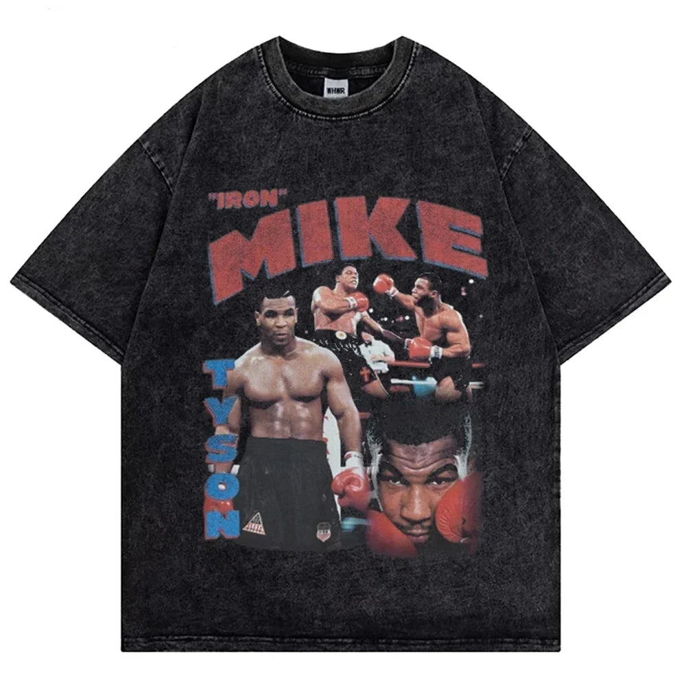 Mike Tyson Washed T Shirt Vintage Boxing Champion T-shirts - Empire P.E
