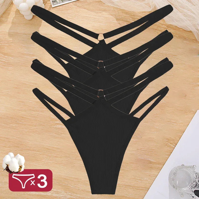 3PCS/Set Cotton Panties for Women Hollow Out - Empire P.E