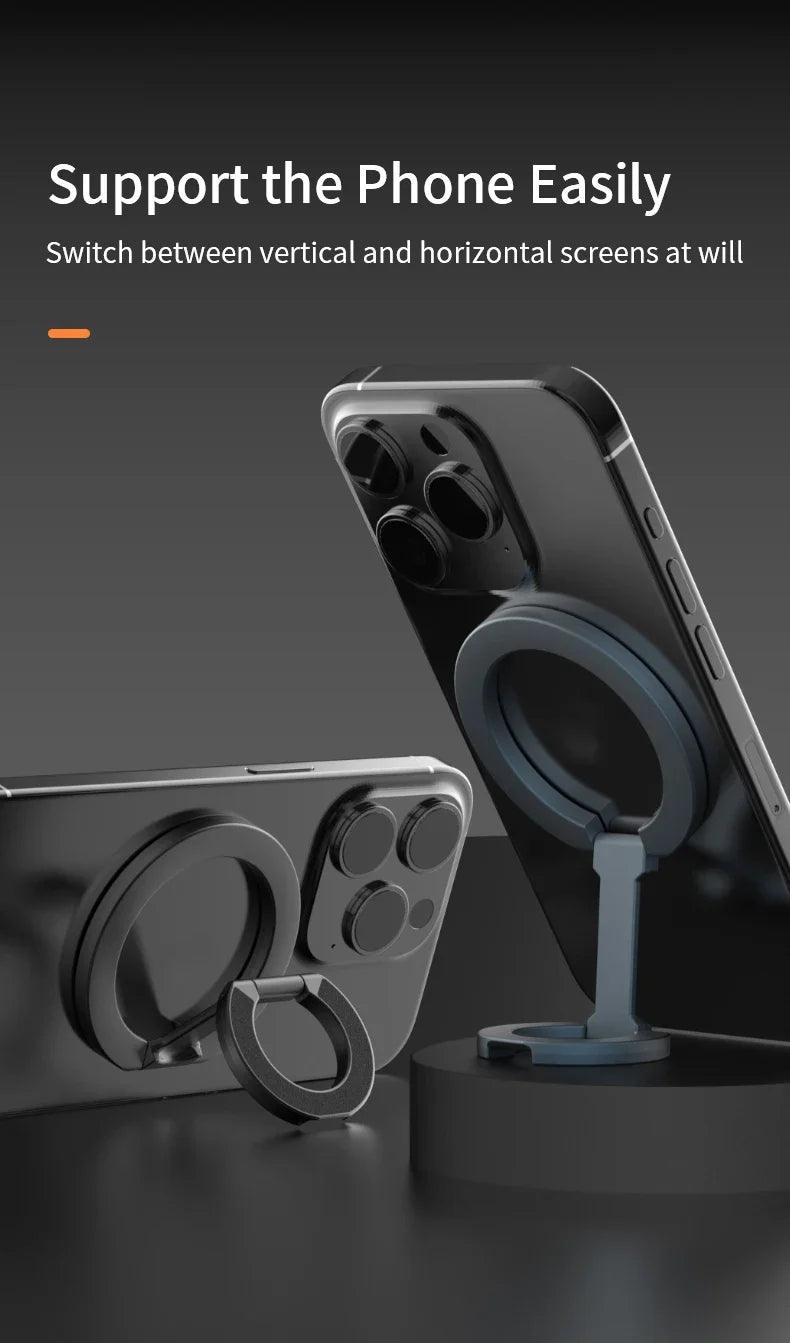 For MagSafe Double Sided Magnetic Phone Ring Holder Portable Folding Cellphones Stand Phone Accessories Support Bracket Grip Tok - Empire P.E