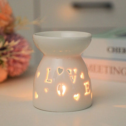 White Ceramic Incense Burner Candle Essential Oil Diffuser