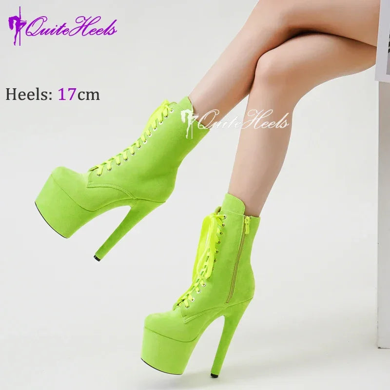 Faux Suede 17cm Pole Dance Shoes - Empire P.E