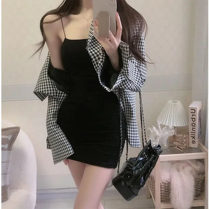 Elegant Solid Sling Sleeveless Type A Sheath Mini Short Dresses - Empire P.E