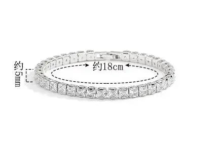 3mm 4mm D Color Moissanite Tennis Bracelet Full Diamond GRA 925 Sterling Silver - Empire P.E