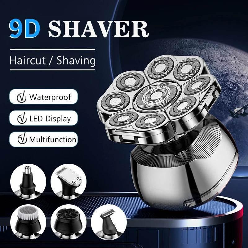Head Shaver for Bald Men 9D Waterproof Cordless Wet/Dry & Bald Head Shaver with Rotary Blades - Grooming Kit with Electric Razor - Empire P.E