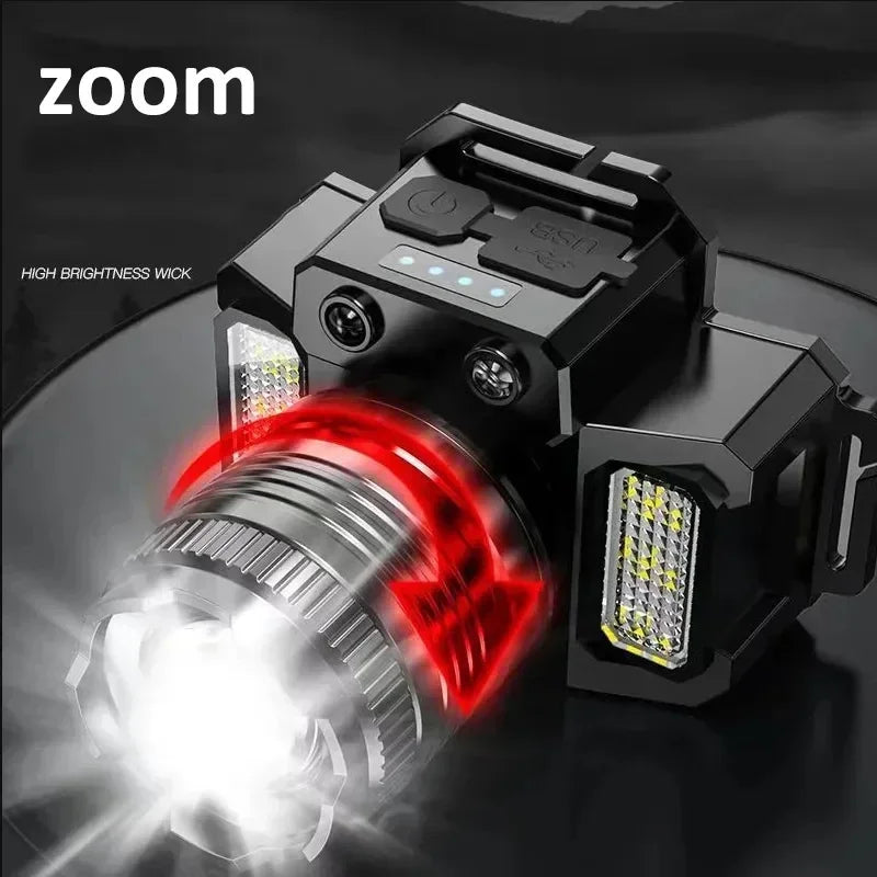LED Sensor Headlamp Camping Search Light Rechargeable - Empire P.E