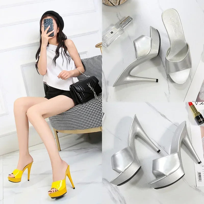 Sexy Fashion 13CM Slides Party Shoes for Woman - Empire P.E