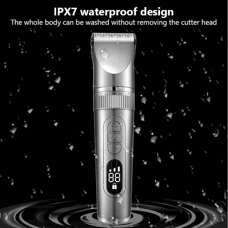 Electric Hair Clipper Men's Professional Hair Clipper Ceramic Blade Household Low Noise Trimmer USB Charging Men's Haircut Tools - Empire P.E