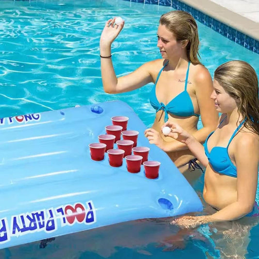 Swimming Pool Float Beer Pong Table Bar Tray Inflatable Cup Holder Swimming Pool Game Table Float Pool Games Pool Accessories - Empire P.E