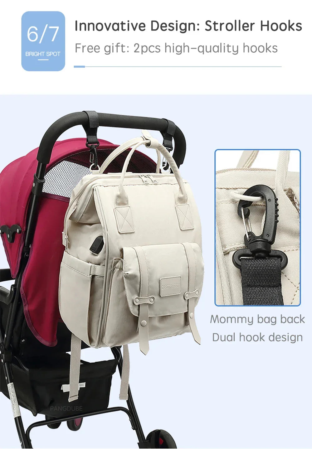 Baby Bag with 2pcs Stroller Hooks - Empire P.E