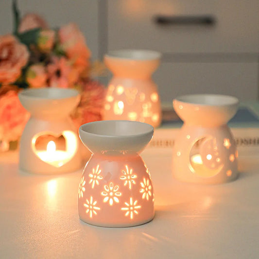 White Ceramic Incense Burner Candle Essential Oil Diffuser