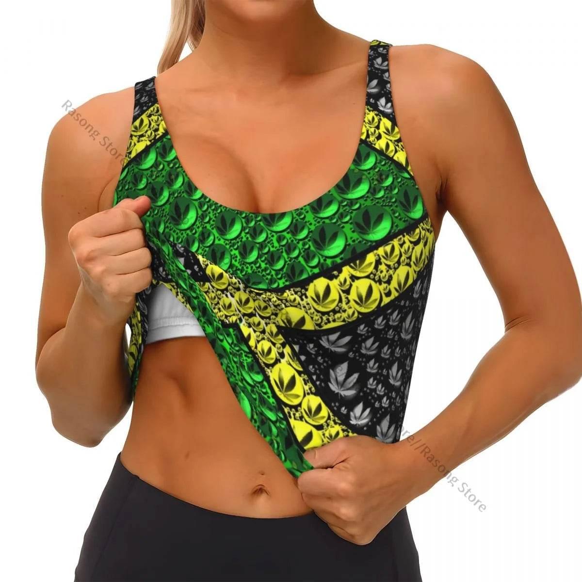 Sports Bra Women Running Yoga Clothes Vest Jamaica Kingdom Flag Gathering Fitness Vest - Empire P.E