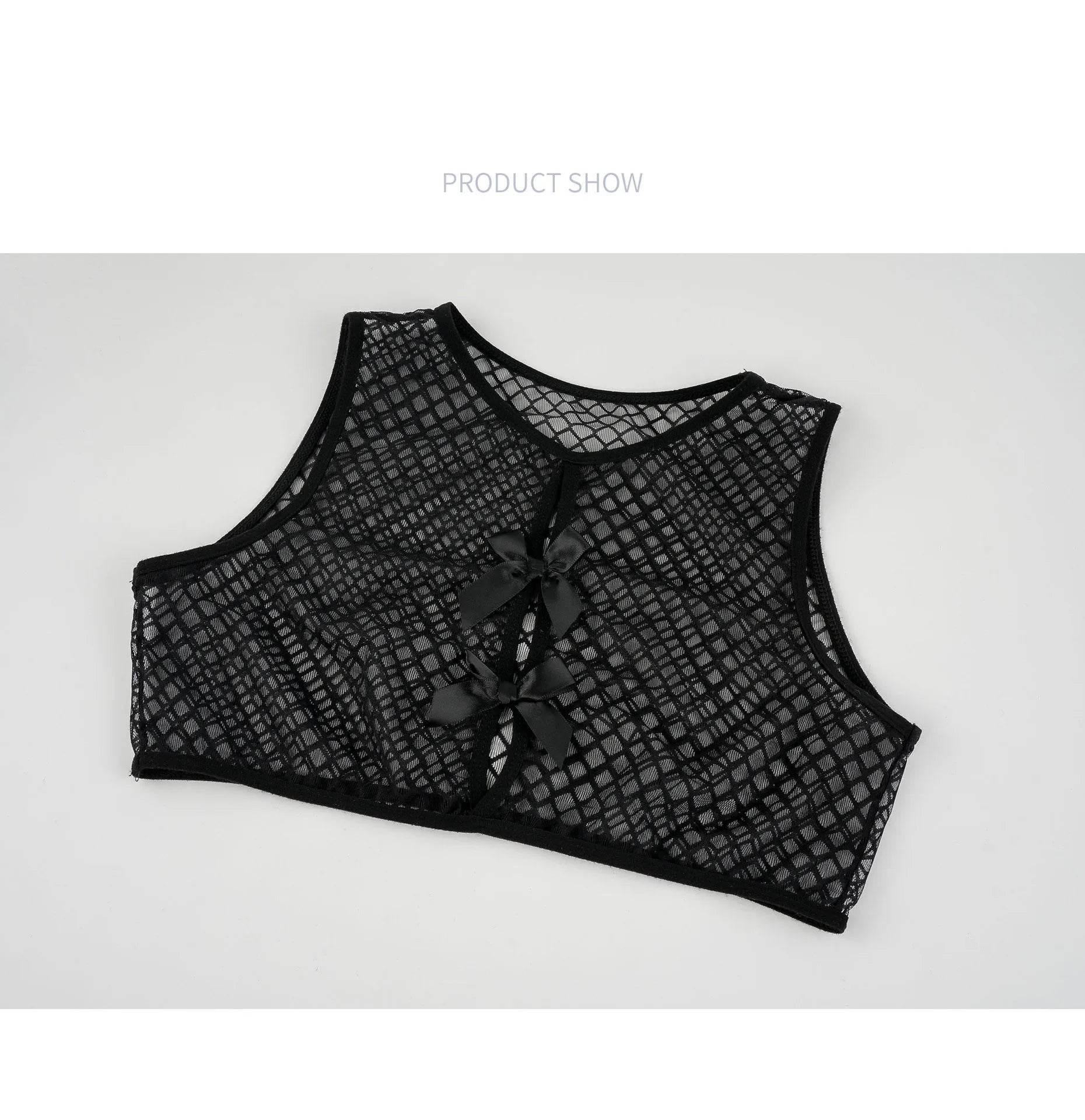 New Black Mesh Bikini Hollow Out Fishnet - Empire P.E