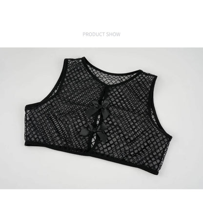 New Black Mesh Bikini Hollow Out Fishnet - Empire P.E