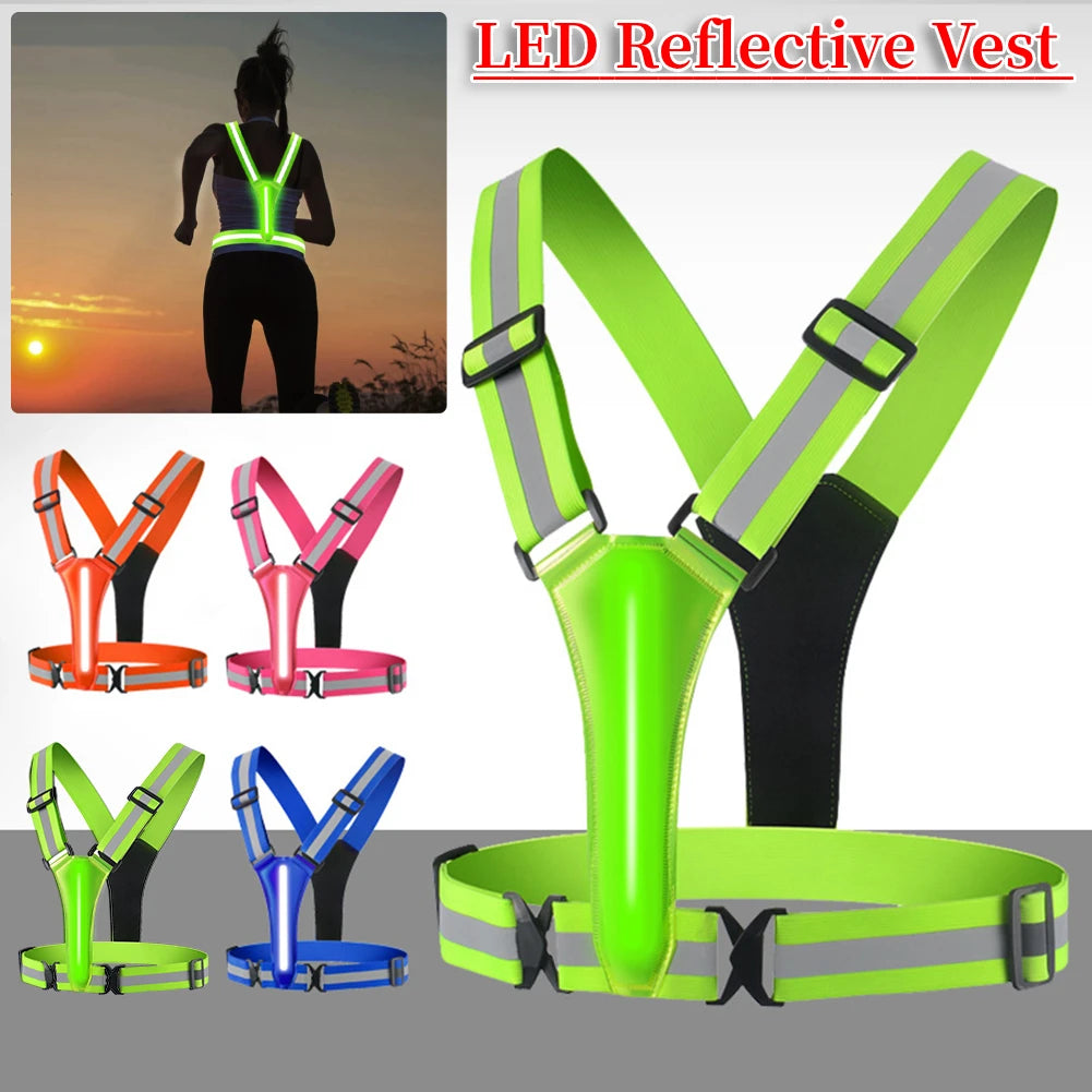 LED Reflective Light Up Running Vest