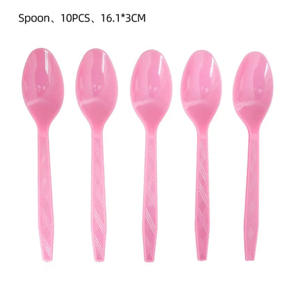 10Guests Pink Cross Baby Communion Party Supplies Flower God Bless Tableware Paper Plates Cups Baptismal Party Decor Baby Shower