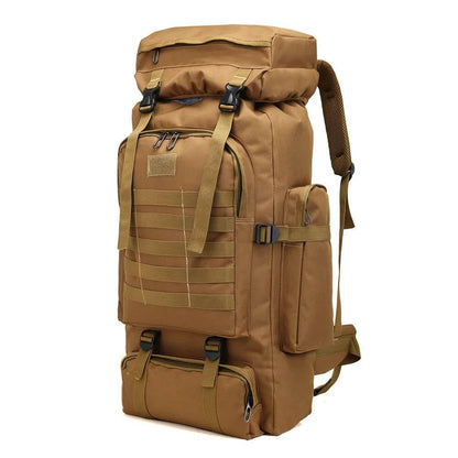 80L Waterproof Molle Camo Tactical Backpack Military Army Hiking Camping Backpack Travel Rucksack Outdoor Sports Climbing Bag - Empire P.E