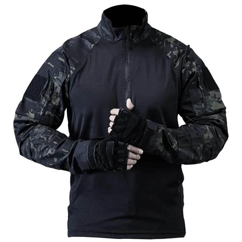 Tactical Shirts Combat Shirt Men Clothing Long Sleeve T-Shirts Breathable Airsoft T-shirt Camo Quick-dry Paintball T-Shirt Tops - Empire P.E