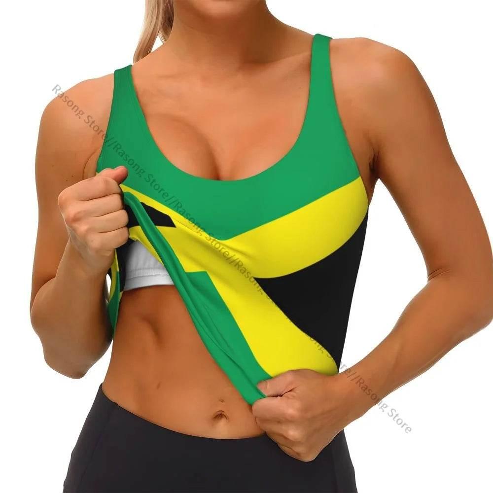 Sports Bra Women Running Yoga Clothes Vest Jamaica Kingdom Flag Gathering Fitness Vest - Empire P.E